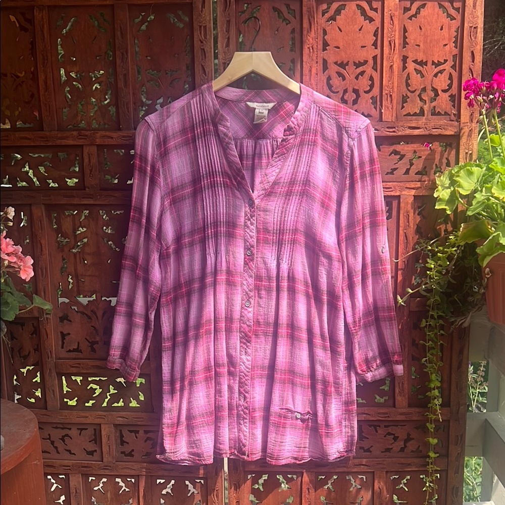 Sundance Pink Plaid Blouse Cotton